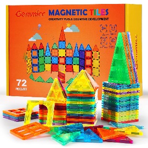 Gemmicc 마그네틱 타일 타일 블록 창작 놀이 장난감 3D 자석 퍼즐 블록 72조각