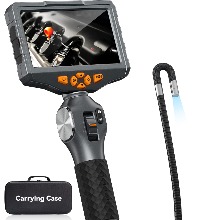 Teslong 양방향 굴절식 내시경 검사 카메라, 조절 프로브 5인치 IPS 비디오, 자동차 항공기 역학용 광섬유 비디오 스코프(8.5mm 직경) 1.5m 케이블